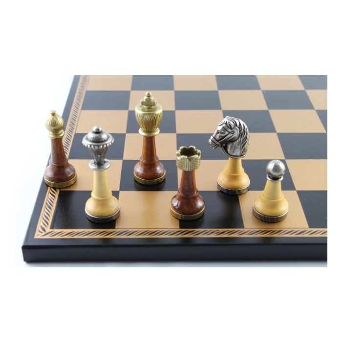 Leather board with wood/metal pieces