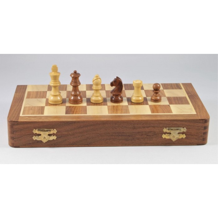 Acacia chess set magnetic 25 x 12,5  cm