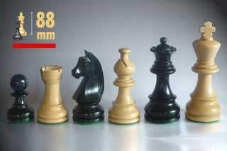 Classic chess men (French Bishop) Staunton 5 - Black or Brown