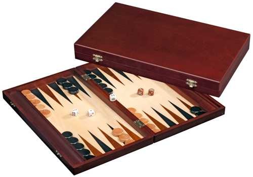Backgammon donkerbruin, 41 cm