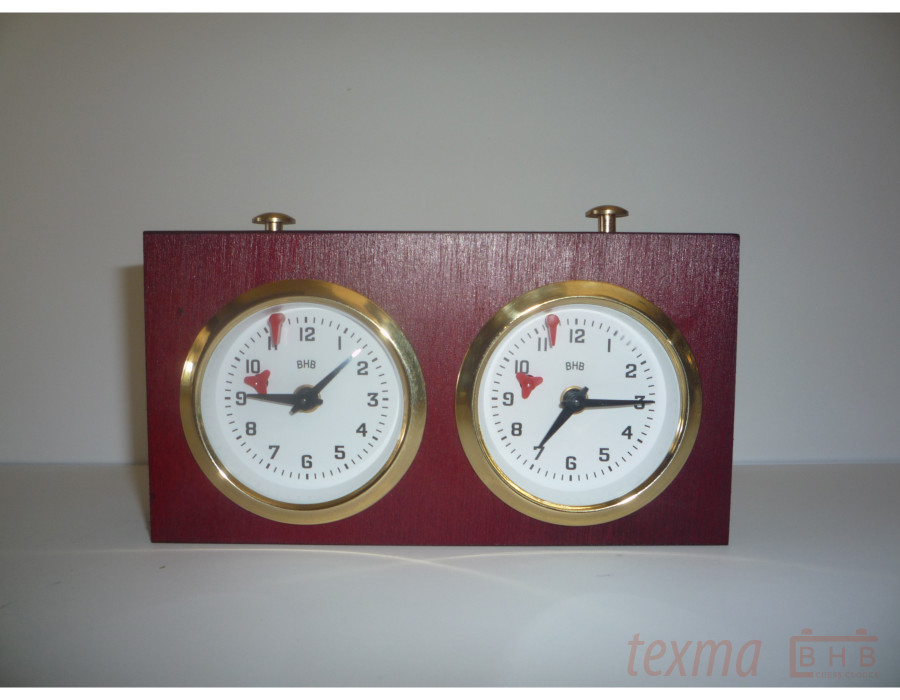 BHB Exclusive analogue chess clock Mahagony Schaak en Gowinkel het