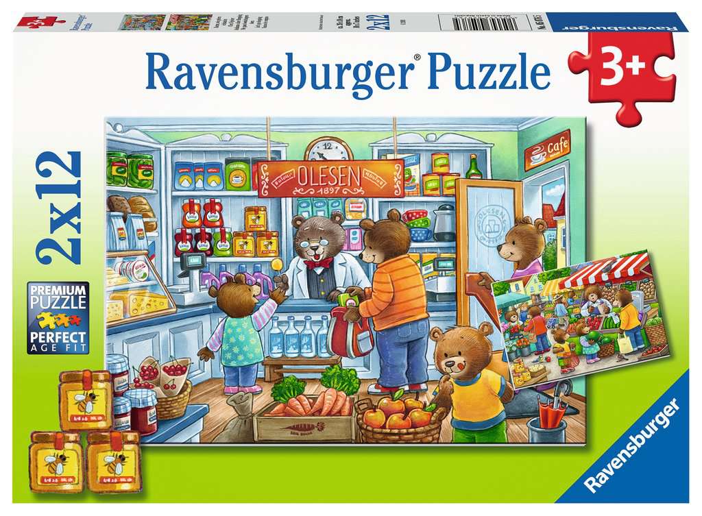 Puzzle shopping bears 3+