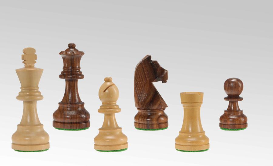 Klassieke schaakstukken bruin/blank - Staunton 4