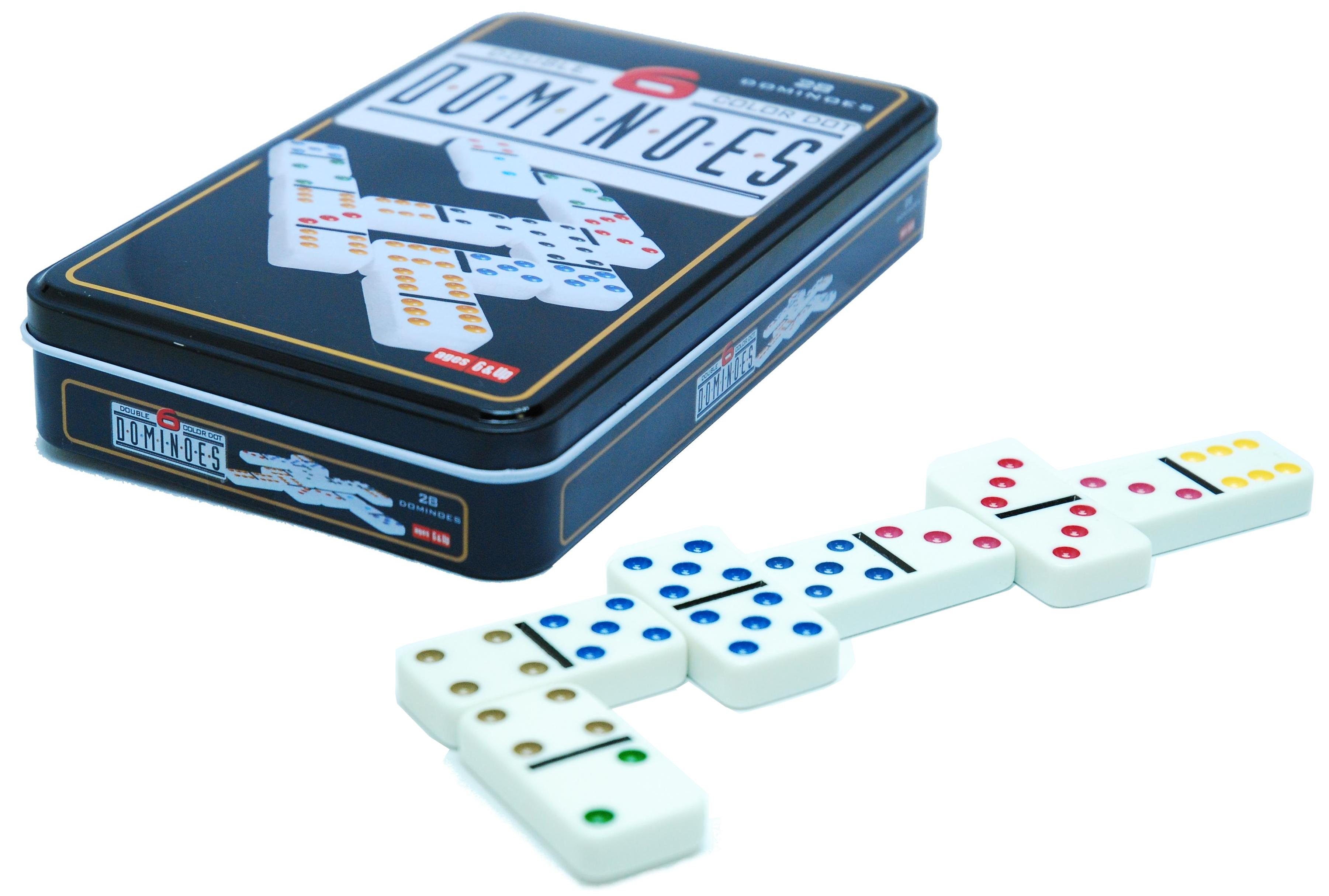 Domino dubbel 6 - gekleurde punten 