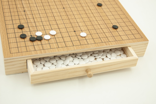 Wooden Go set with drawers