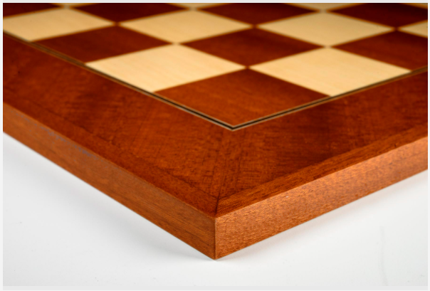 Chess board mahogany board with black detail