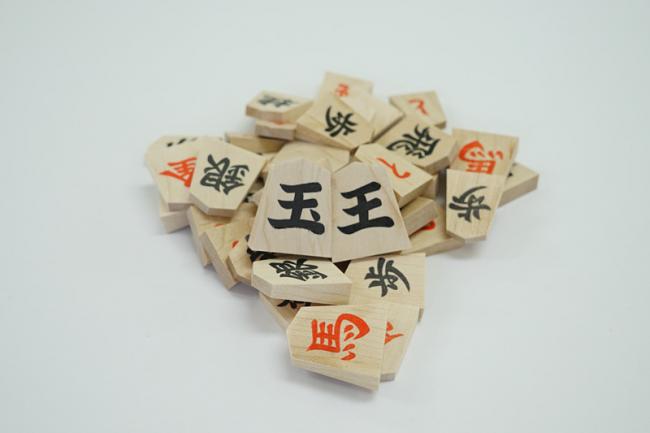 Wooden shogi pieces (shogi koma)
