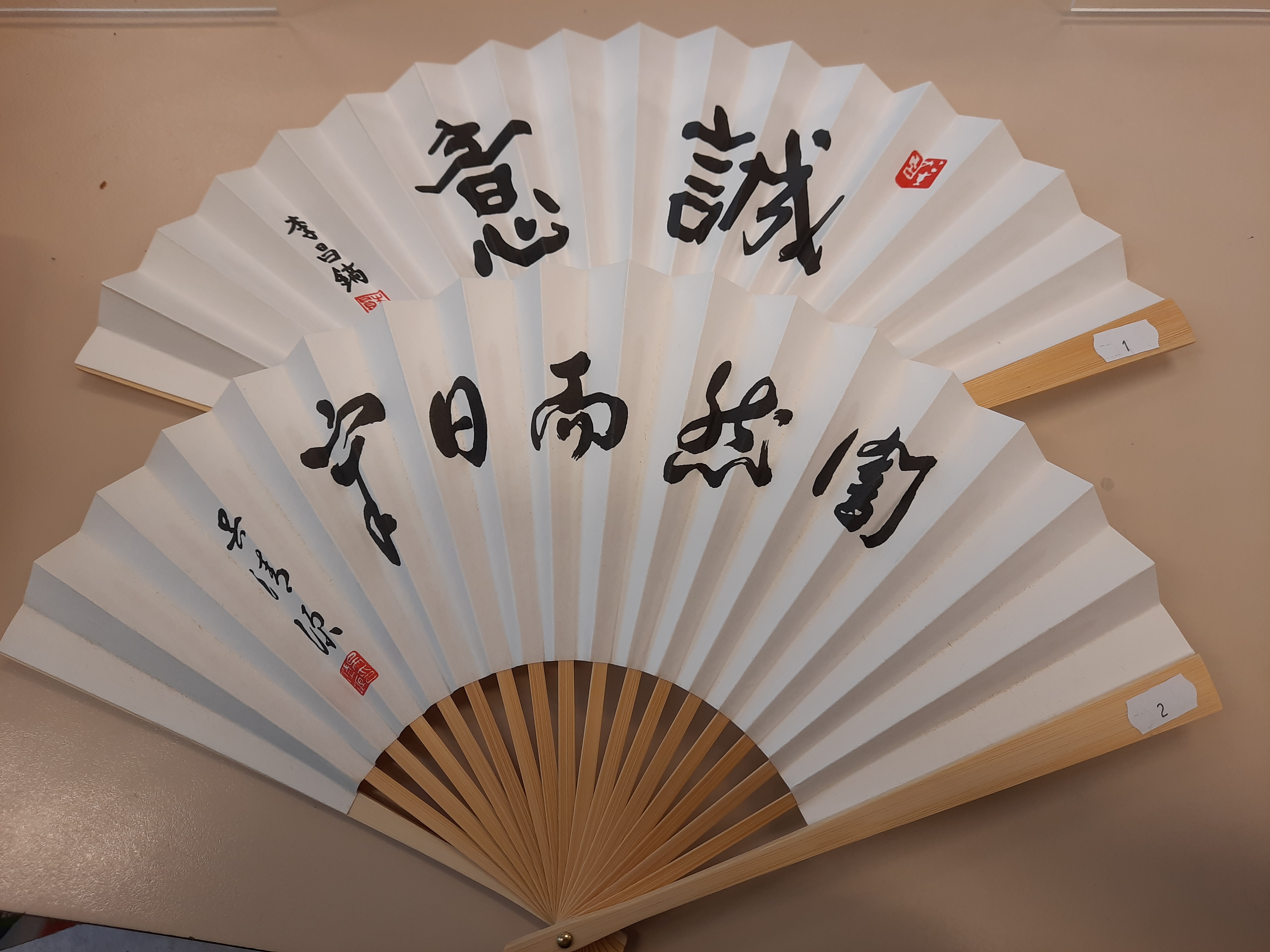 Fan with Go proverb
