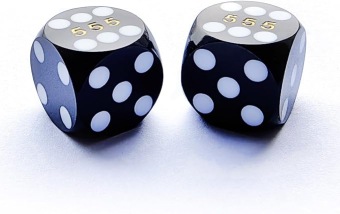 Precision dice 14 mm - set of 4 (White/Black)