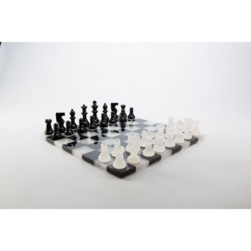 Alabaster Chess set black/white (without border)