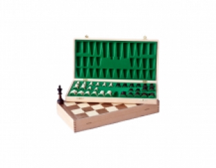 Walnoten opvouwbare schaakcasette klein