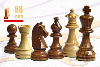 Classic chess men (French Bishop) Staunton 5 - Black or Brown