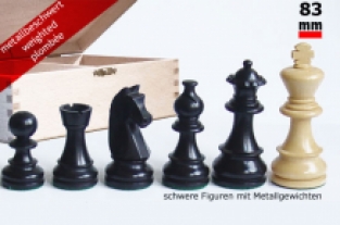 Klassieke schaakstukken zwart/blank - maat 6