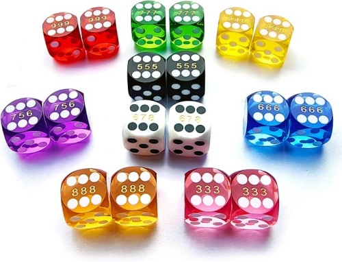 Precision dice 14 mm - set of 4 (White/Black)