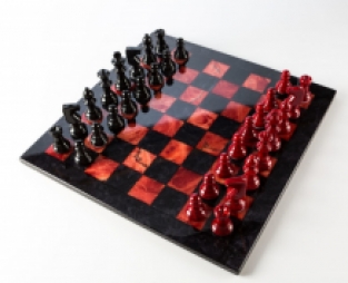Chess set albast red and black