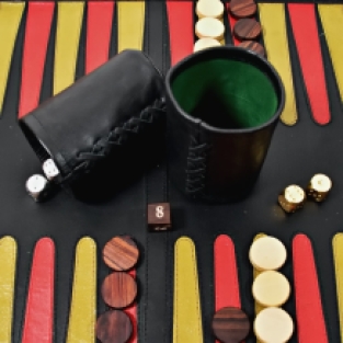 Luxury rollable backgammon set form leather