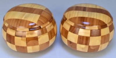 Chinese houten potten - geblokt