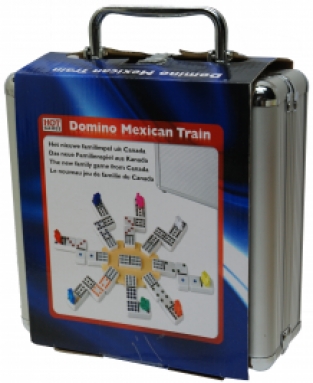 Domino Mexican-Train dubbel 12 Alu.koffer