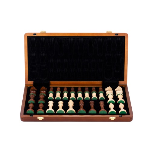 Magnetic Folding Chess Set, Walnut and Maple