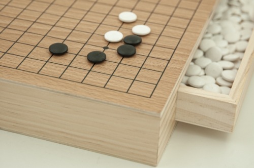 Wooden Go set with drawers