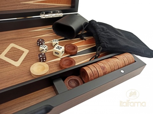 Leatherette backgammon black - Italfama