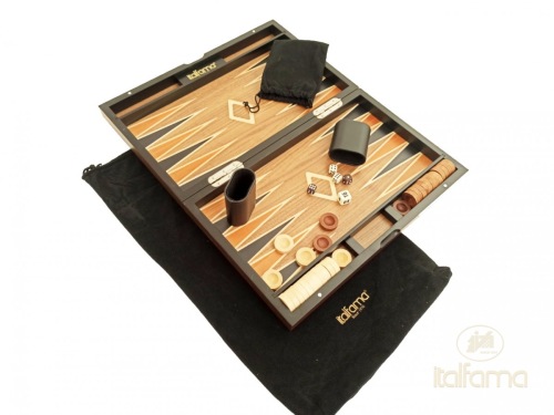 Leatherette backgammon brown - Italfama