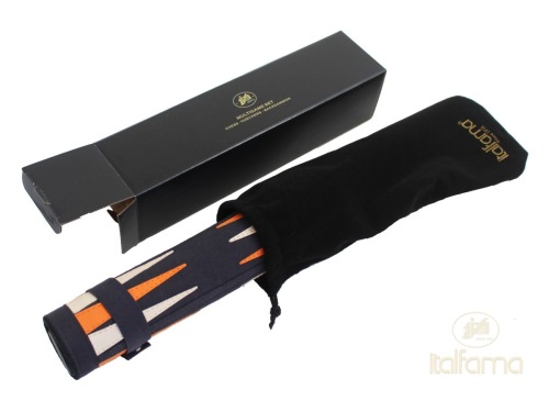 Leren backgammon, schaak en dam set - Blauw - Italfama