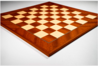 Chess board mahogany board with black detail