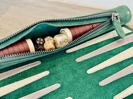 Leren oprolbare reisbackgammon Grand Dame - Melia Games