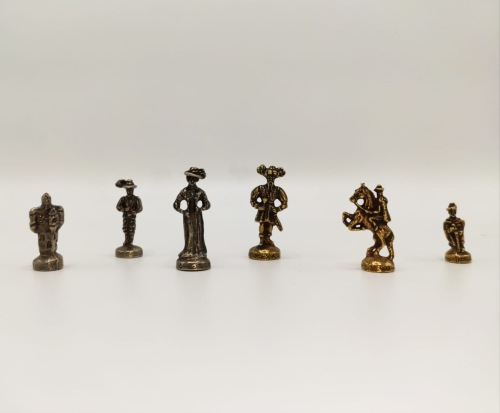 Metal chess pieces silver/gold Lansquenet (small)