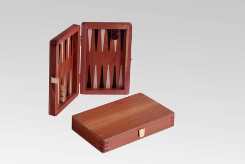 Backgammon, travel set, Plumwood - kopie