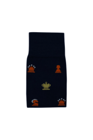 Chess socks - dark blue/ red