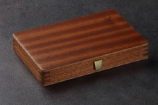 Backgammon, travel cassette, Mahogany