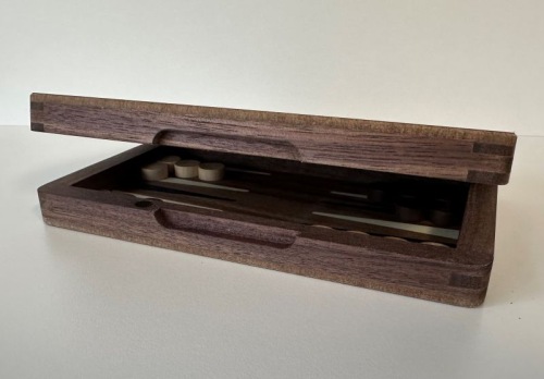 Backgammon reiscassette, Walnoot