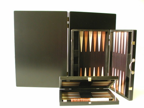 Backgammon, Ebbenhout, 36 x 24 x 4