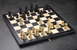 Luxe schaakcassette Ahorn en Zwarte Elsbes - 40 mm