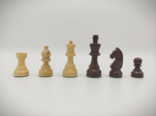 Weible palissander schaakstukken bruin/ blank - maat 4 (01554)